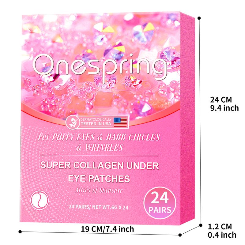 Onespring Eye Patch Eye Mask(24 Pairs) - Moisturizing Collagen Eye Gel Patches For Dark Circle,Hyaluronic Acid Eye Patches for Eye Bags