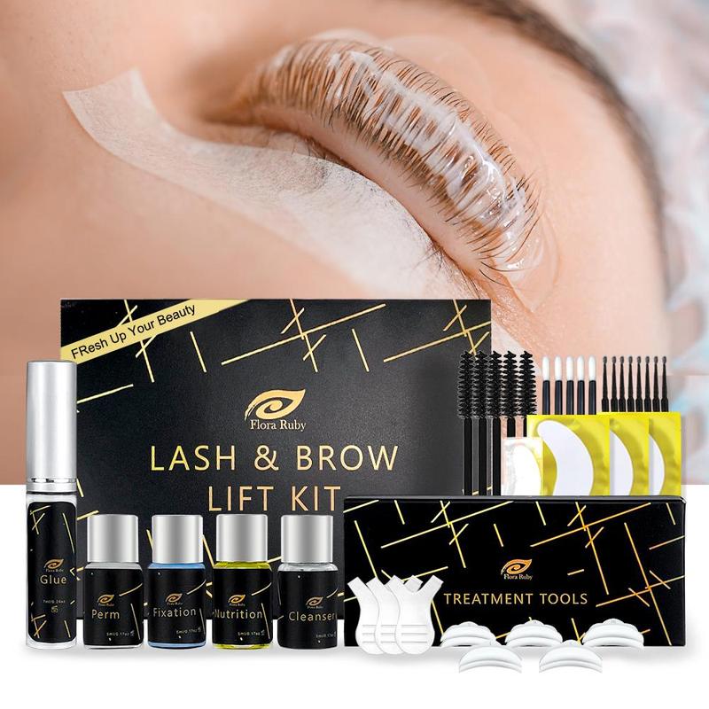 2 in 1 Eyelash & Eyebrow Lifting Kit, 1 Box Professional Eyelash Eyebrow Perm Set for Quick Lifting & Voluminous Coloring, Daily Makeup Kit for Home and Salon Diy, Makeup Products, Christmas, Christmas Gift