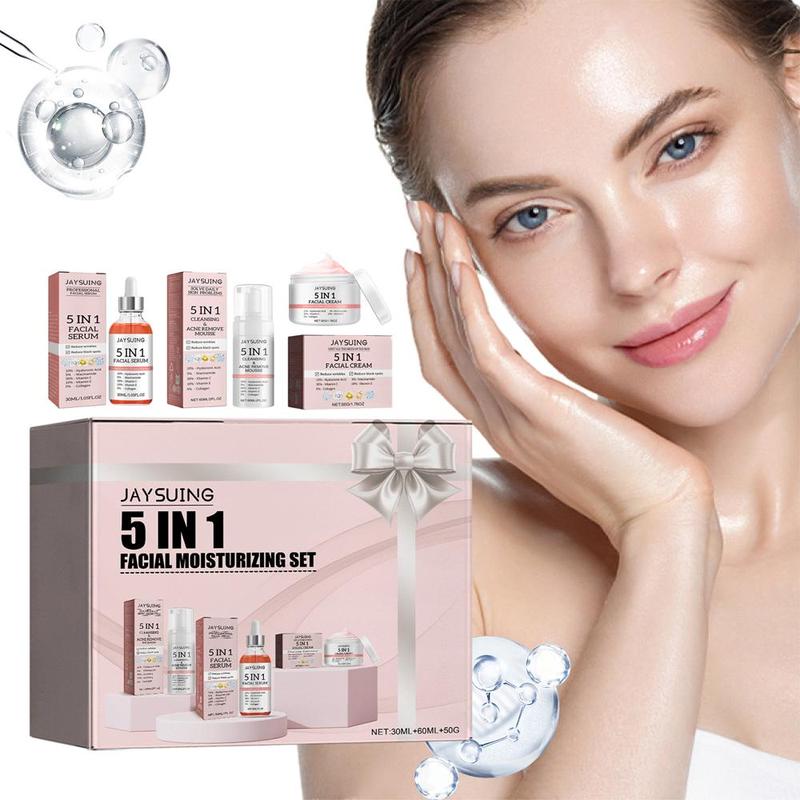 5 in 1 Skin Care Kit, 1 Set Skincare Kit, Includes Moisturizing Facial Cream & Serum & Cleanser, Hydrating Skin Care Tool