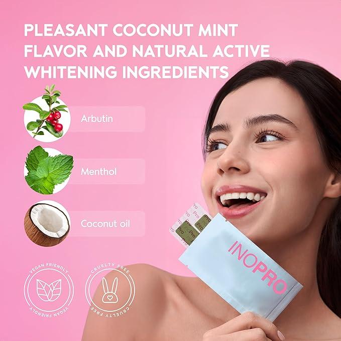 INOPRO Teeth Whitening - Teeth Whitening Strips 14 Treatments Kit guru whitening strips total smile nonslip whitening coconut whitening Oral dental tool beautiful smile