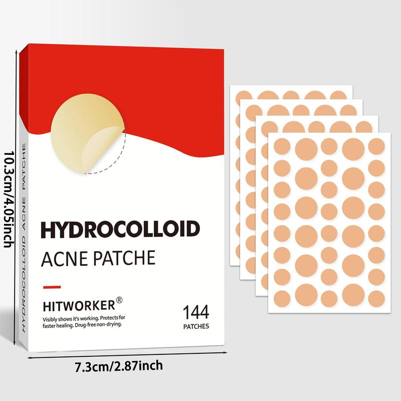 Hydrocolloid Acne Patch, 144pcs box Waterproof Acne Covering Sticker, Facial Skin Care Product for All Skin Types