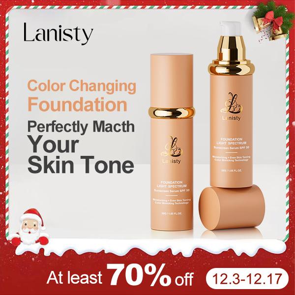 Lanisty Foundation 4 in 1-Light Spectrum for Flawless Moisturizing Makeup Foundation, Long-lasting, Matte, Waterproof, Lightweight,Christmas Special Deal