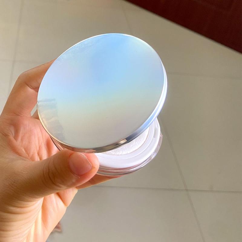 Loose Powder Container, Refillable 5g5ml DIY Make-up Case with Soft Puff And Mirror