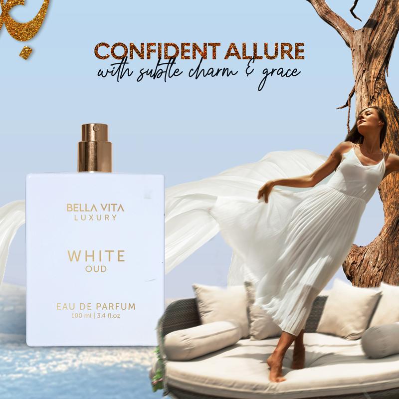 BellaVita Luxury's White Oud Unisex Eau De Parfum | Orange, Freesia & Wood Notes | Made with Clean & Natural Essential Oils