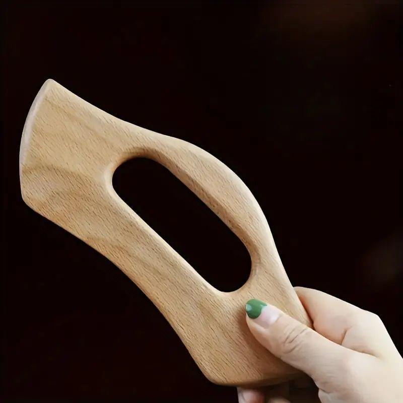 Wooden Gua Sha Massage Tool, Portable Manual Massage Tool for Neck, Back, Shoulder, Arm, Leg, Hand, Foot, Muscle Relaxation & Lymphatic Drainage