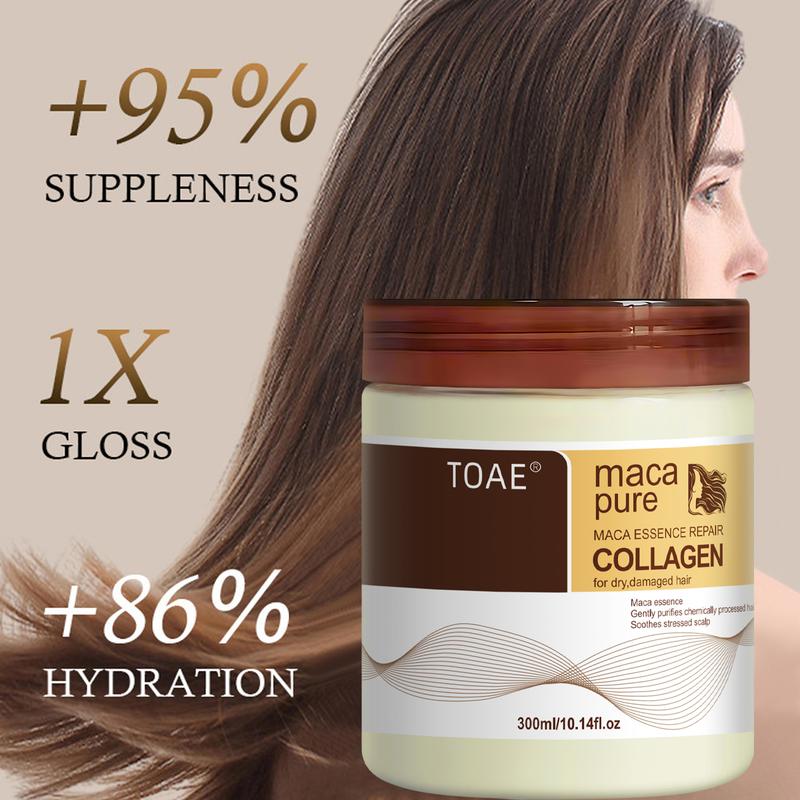 TOAE Hair Mask - Deep Conditioning Strengthening Hair Care Collagen Treatment Deep Repair Conditioning Argan Oil Hair Mask Essence Damaged Hair Conditioner Repair (300ML) Comfort Cleansing Moisturizing Moisturizing Haircare Moisture