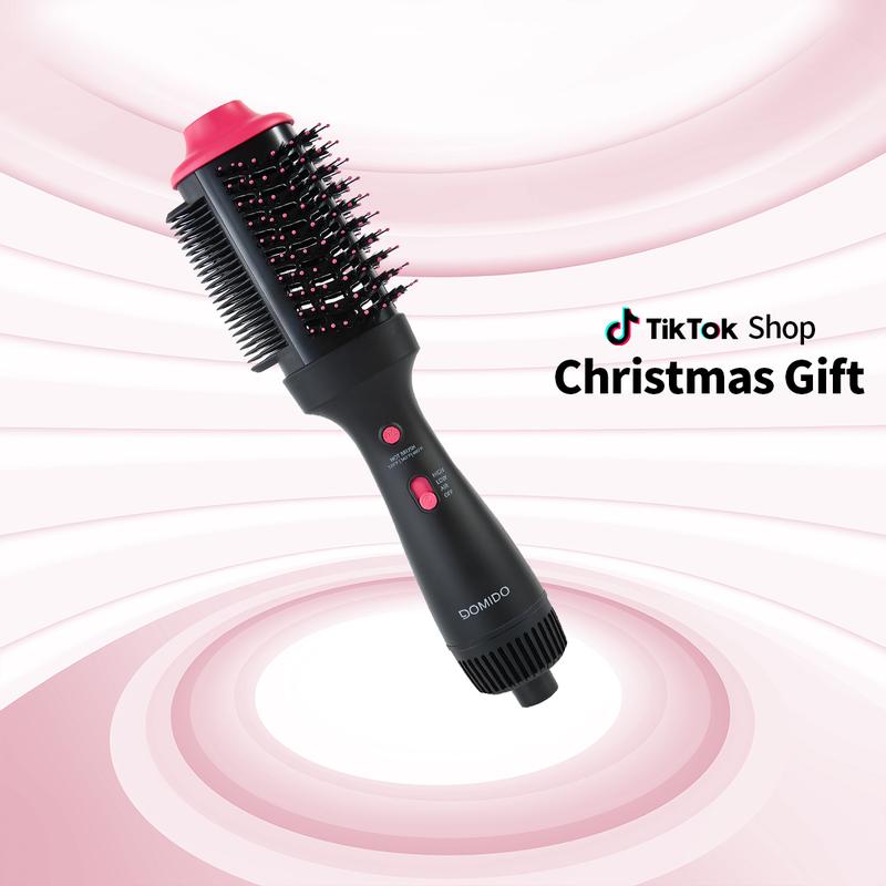 DOMIDO Apollo - Negative ion straightening comb hair dryer, multi-functional curling comb to create smooth and high-quality hair.