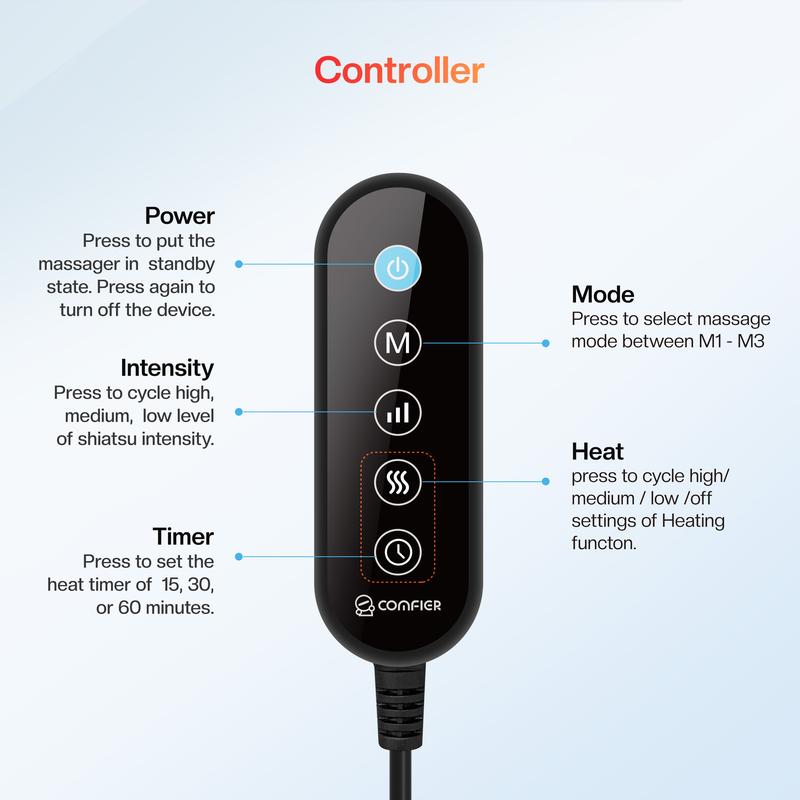 COMFIER Shiatsu Foot Massager with Heat- Kneading Back Massager with Heating Pad, Heated Foot Warmer