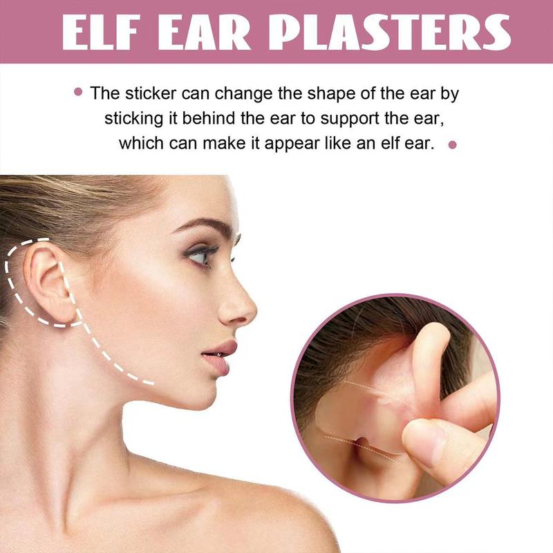 30 Pcs Ear Stickers， Elf Ear Tapes,Ear Lobe Saver Lifts，Strong Support Transparent Painless Silicone Cosmetic Ear Stickers Say Goodbye to Flat Ears， to Creat V-Shaped Face，Natural Ear Contours