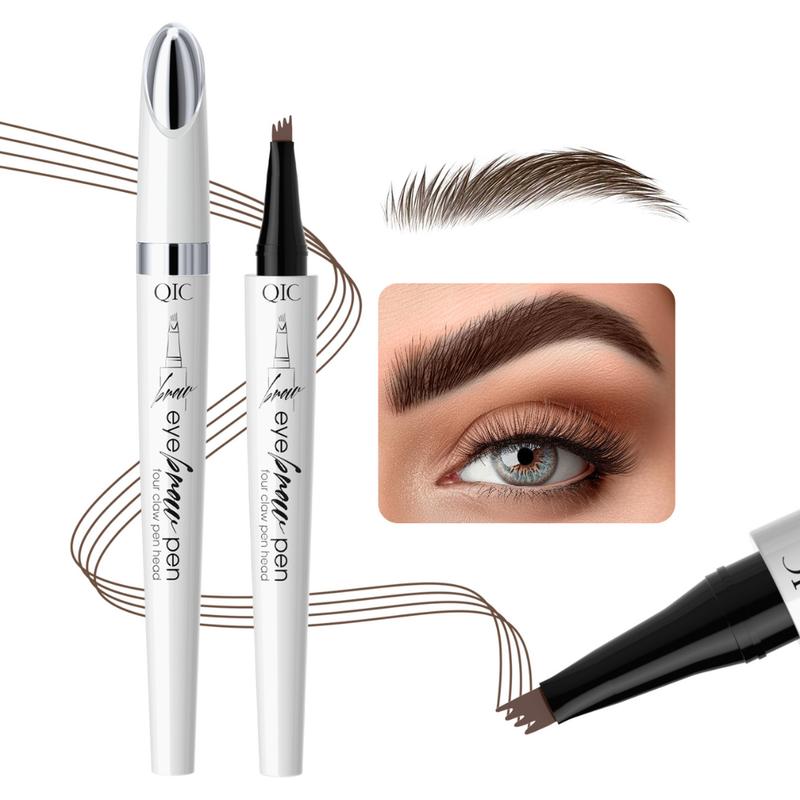 QIC Microblading Eyebrow Pen, Eyebrow Pen with an Upgrade Micro-Fork Tip Applicator, Waterproof Long-Lasting Microblading Eyebrow Pencil, Brow Pen for Natural Looking Brows Makeup