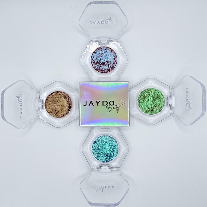 JAYDO Beauty Pressed Single Duo Chrome Eyeshadow Glitter Shadow Makeup - Cosmetic Color Long Lasting