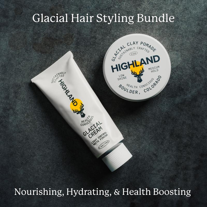 Glacial Hair Styling Bundle | Award-Winning, Natural, Health Boosting. For All Hair Types. Conditioning, Nourishing, De-Frizzing, Texturizing.