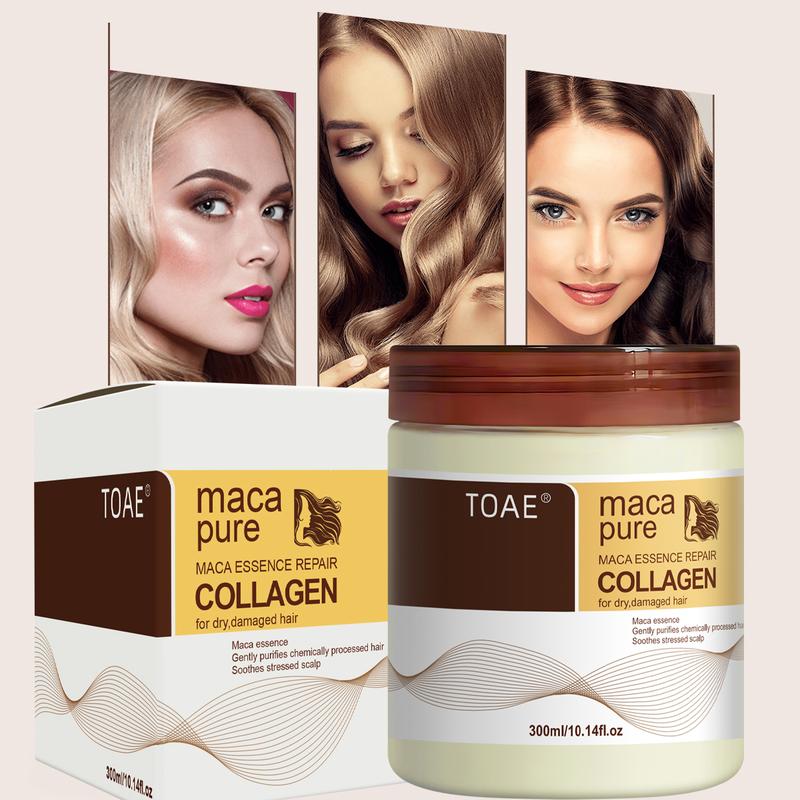 TOAE Hair Mask - Deep Conditioning Strengthening Hair Care Collagen Treatment Deep Repair Conditioning Argan Oil Hair Mask Essence Damaged Hair Conditioner Repair (300ML) Comfort Cleansing Moisturizing Moisturizing Haircare Moisture