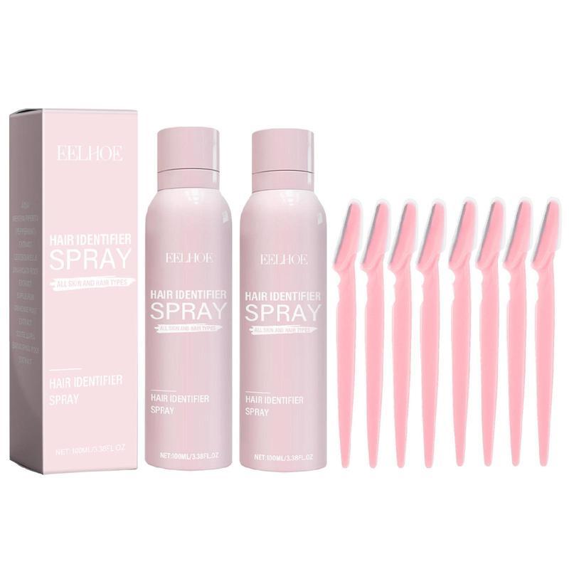 Hair Identifier Spray & Manual Razor Set, Facial Hair Removal Product, Suitable for All Skin and Hair Types, Skin Care Products