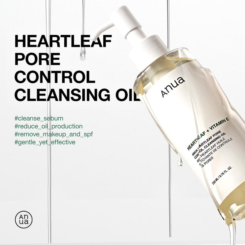 [Anua Official Shop] Heartleaf Pore Control Cleansing Oil 6.76 fl oz. (200ml) ｜Hypoallergenic Makeup Remover, Oil Cleanser, Face wash, korean skincare