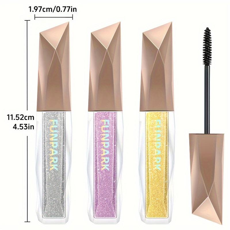 3PCs sparkling diamond glitter mascara-waterproof, smudge-proof & long-lasting for all skin types