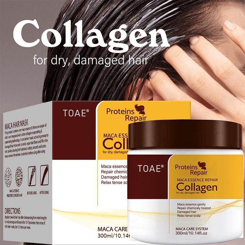 TOAE Hair Mask - Deep Conditioning Strengthening Hair Care Collagen Treatment Deep Repair Conditioning Argan Oil Hair Mask Essence Damaged Hair Conditioner Repair (300ML) Comfort Cleansing Moisturizing Moisturizing Haircare Moisture