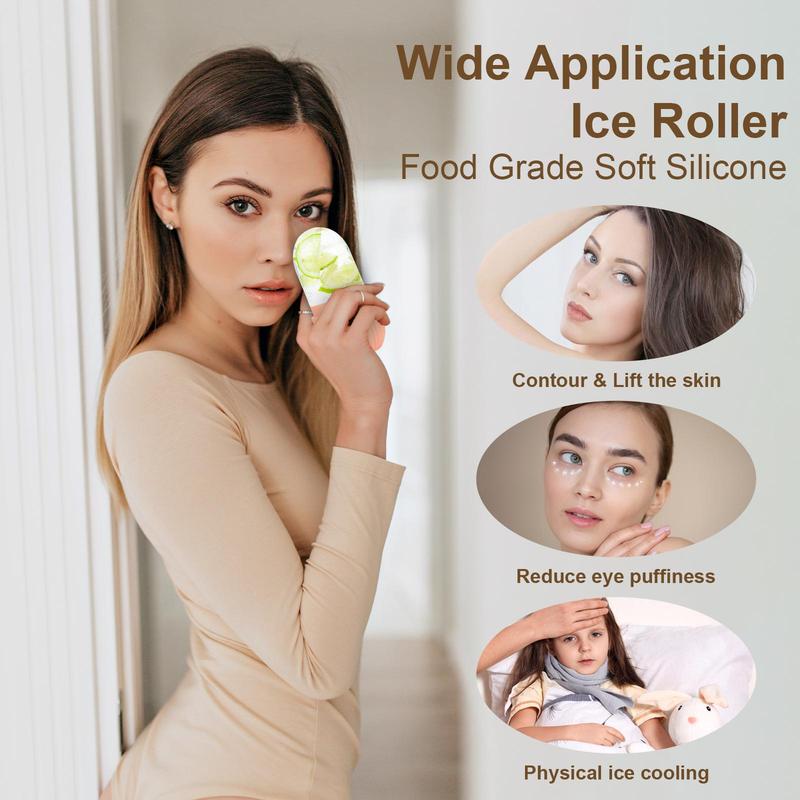 Ice Roller For Face & Eye, Face Massage Roller Mold, Facial Beauty Ice Roller For Face, Face Massager Gua Sha Mold, Ice Compress Facial Ice Cold Compress Cube, Christmas Gift