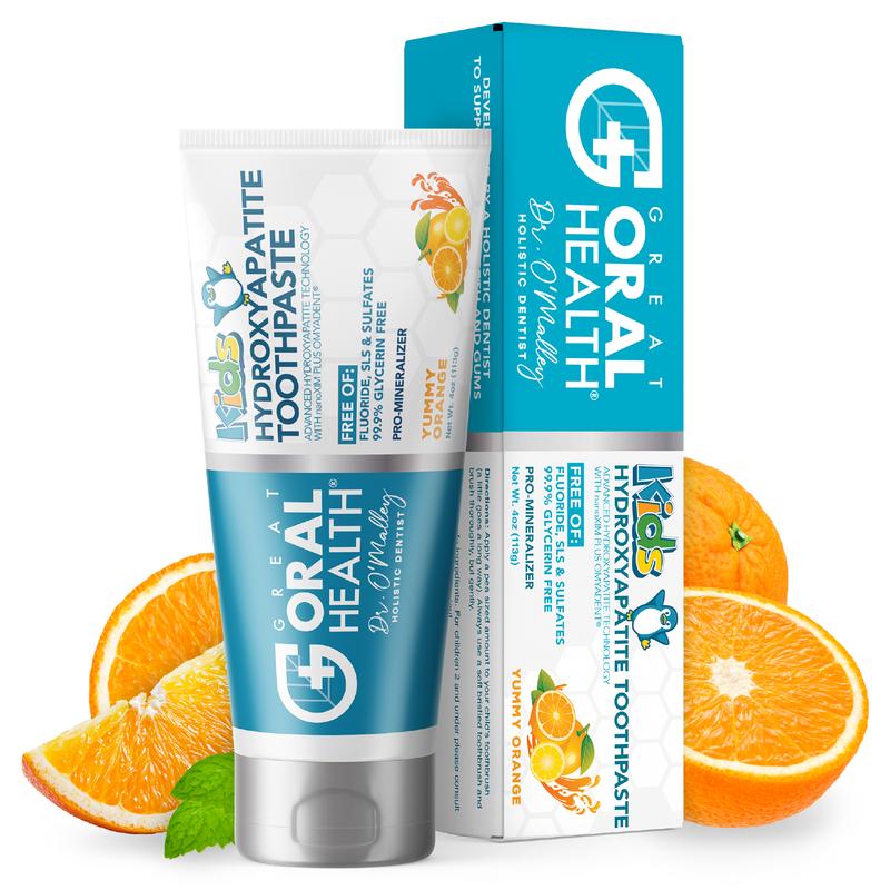 Kids Yummy Orange Flavored Nano Hydroxyapatite Fluoride Free Toothpaste Oral Organic