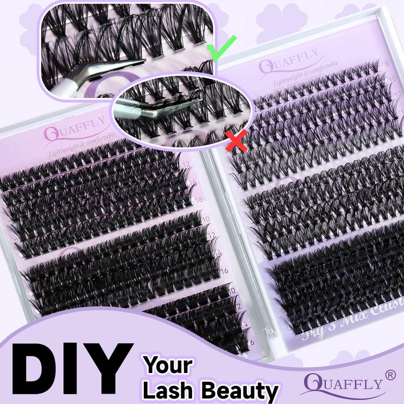 Individual False Eyelashes Kit, 1 Box Natural Look Eyelash Extensions, Self Grafting Curl Eyelashes, Eyelashes Clusters, Eye Makeup Enhancement False Eyelashes for Women, Christmas Gift