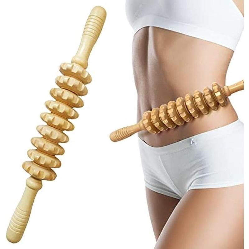 Wooden Muscle Massage Roller, 1 Count Manual Muscle Relaxation Massage Stick, Multifunctional Muscle Massage Tool for Home Gym