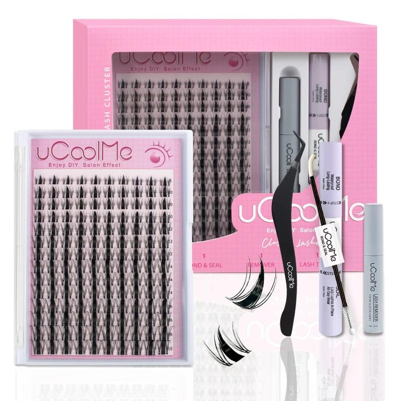 uCoolMe Fairy | Manga C Curl Wet Look DIY Lashes Extension Kit and Lash Clusters 8-18mm | Anime Style Waterproof Eyelashes Extensions Makeup Cosmetic