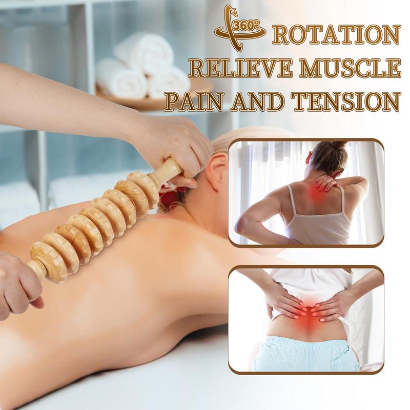 Wooden Muscle Massage Roller, 1 Count Manual Muscle Relaxation Massage Stick, Multifunctional Muscle Massage Tool for Home Gym