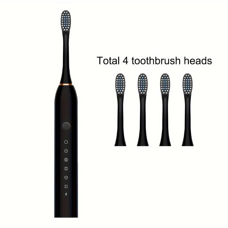 Electric Toothbrush Set, 1 Box Rechargeable Sonic Toothbrush & Replacement Brush Heads, Intelligent Deep Cleaning Toothbrushes for Adults, Christmas Gift