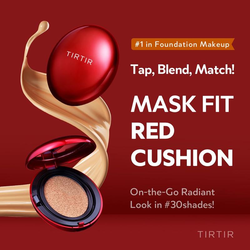 [Official TIRTIR Partner] Mask Fit Red Cushion, Long Lasting, High Coverage, Semi Matte Light Finish, All Skin Type, Hydrating, makeup by mario powder