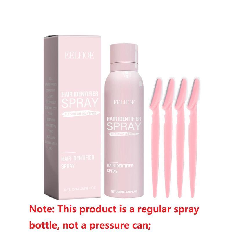 Hair Identifier Spray & Manual Razor Set, Facial Hair Removal Product, Suitable for All Skin and Hair Types, Skin Care Products