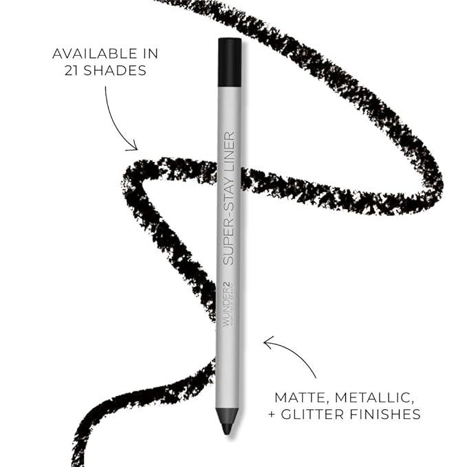 Wunder2 SUPER-STAY LINER Makeup Eyeliner Pencil Long Lasting Waterproof Eye Liner, Color Navy Blue Glitter