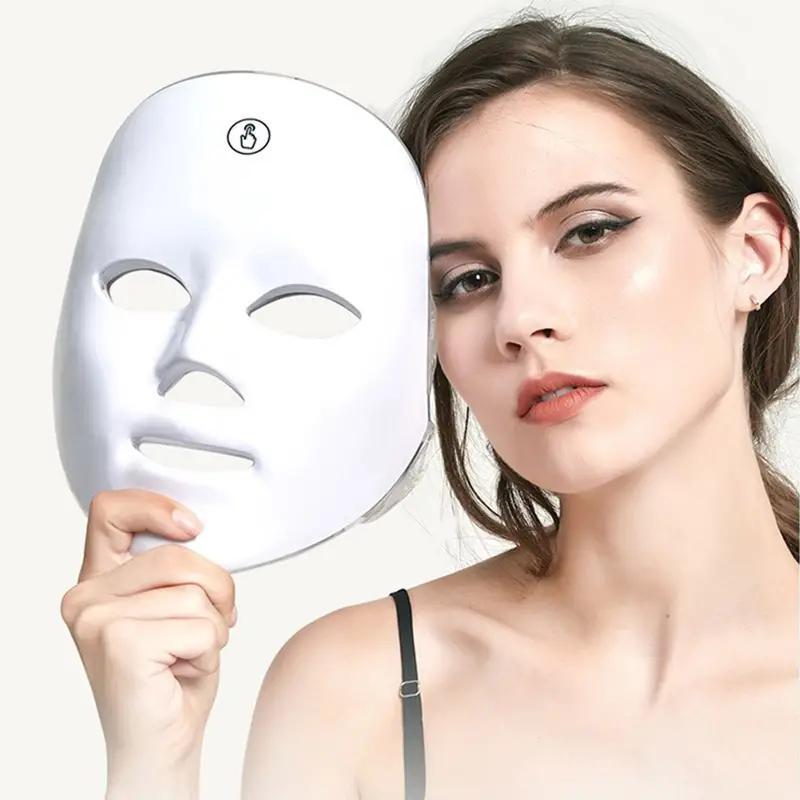 USB Rechargeable Facial Mask, 7 Color LED Beauty Mask, LED Face Light, Comfortable Skin Care Mask, Ideal Gift for Women, Personal Skin Care Products