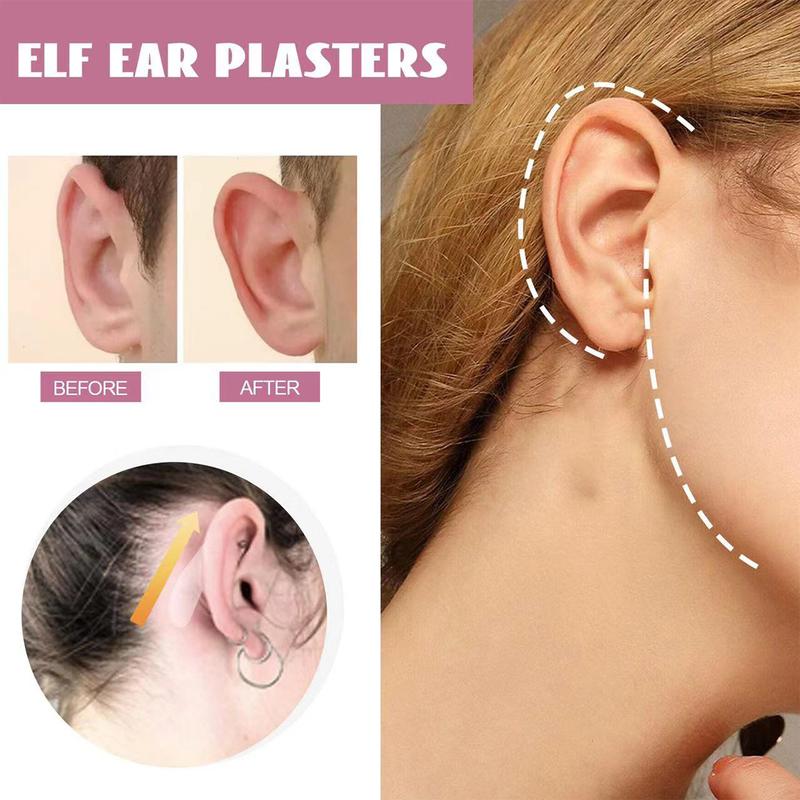 30 Pcs Ear Stickers， Elf Ear Tapes,Ear Lobe Saver Lifts，Strong Support Transparent Painless Silicone Cosmetic Ear Stickers Say Goodbye to Flat Ears， to Creat V-Shaped Face，Natural Ear Contours