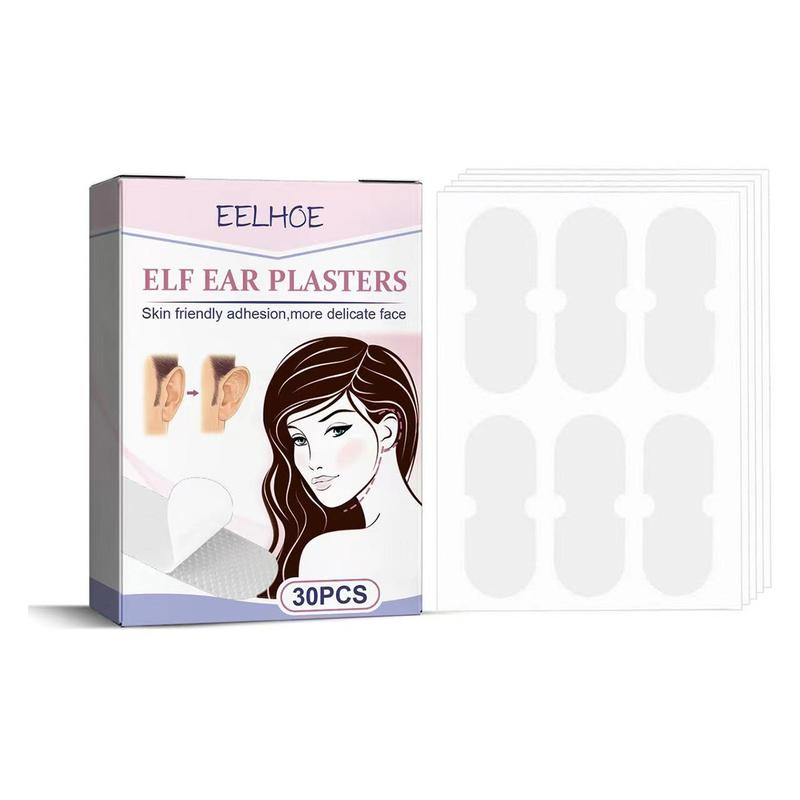 30 Pcs Ear Stickers， Elf Ear Tapes,Ear Lobe Saver Lifts，Strong Support Transparent Painless Silicone Cosmetic Ear Stickers Say Goodbye to Flat Ears， to Creat V-Shaped Face，Natural Ear Contours