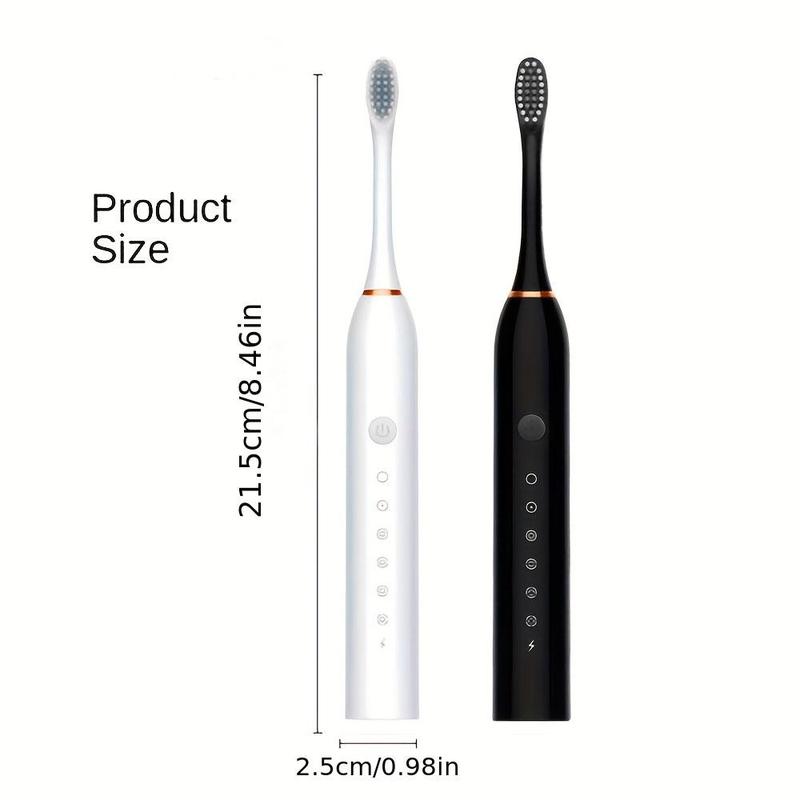 Electric Toothbrush Set, 1 Box Rechargeable Sonic Toothbrush & Replacement Brush Heads, Intelligent Deep Cleaning Toothbrushes for Adults, Christmas Gift