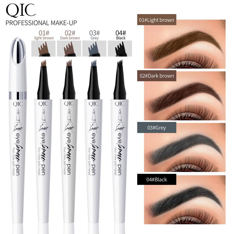 QIC Microblading Eyebrow Pen, Eyebrow Pen with an Upgrade Micro-Fork Tip Applicator, Waterproof Long-Lasting Microblading Eyebrow Pencil, Brow Pen for Natural Looking Brows Makeup