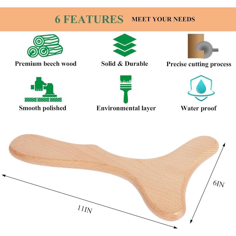 Wood Therapy Massage Tool Wooden Lymphatic Drainage Massager One-Handed Body Sculpting Tools for Maderoterapy,Anti-Cellulite,Gua Sha,Muscle Release-11 * 6inches Body Care Comfort Body Care Comfort