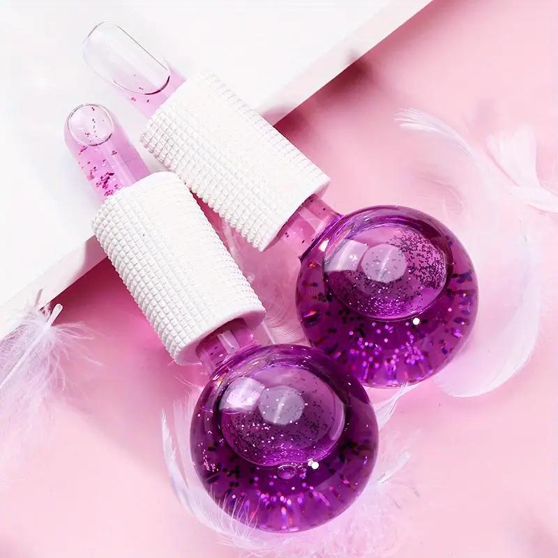 Ice Ball Face Massage Tools, 2 Counts set Sequin Design Comfort Massage Balls, Facial Skin Care Tools For Women & Men