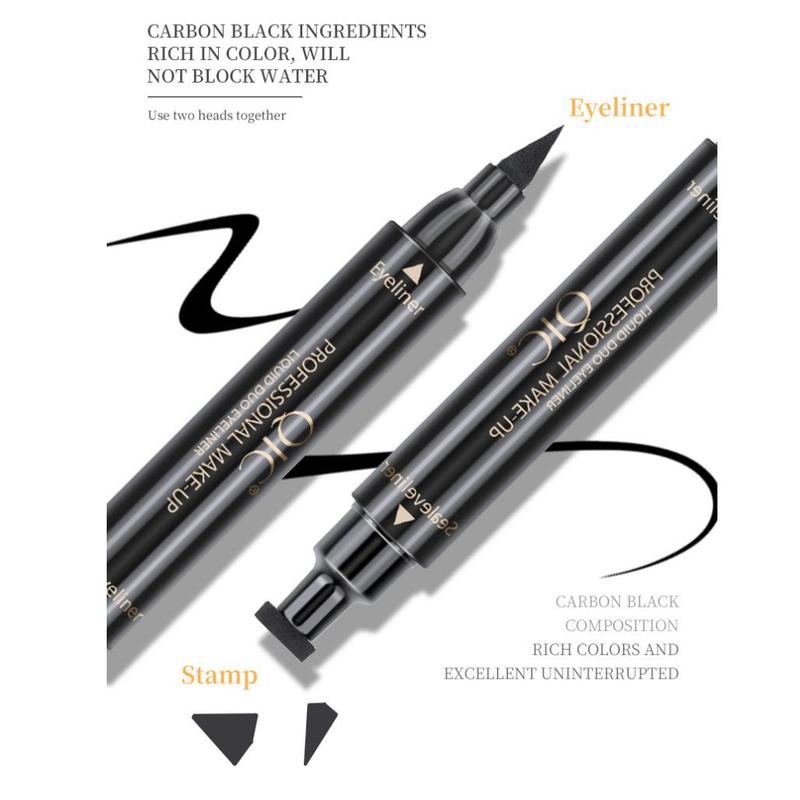 Double-ended Eyeliner Pens, 2pcs Waterproof Long Lasting Eyeliner Pencils, Non-smudged Triangle Seal Eyeliners