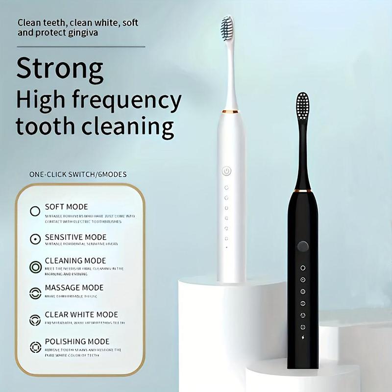 Electric Toothbrush Set, 1 Box Rechargeable Sonic Toothbrush & Replacement Brush Heads, Intelligent Deep Cleaning Toothbrushes for Adults, Christmas Gift