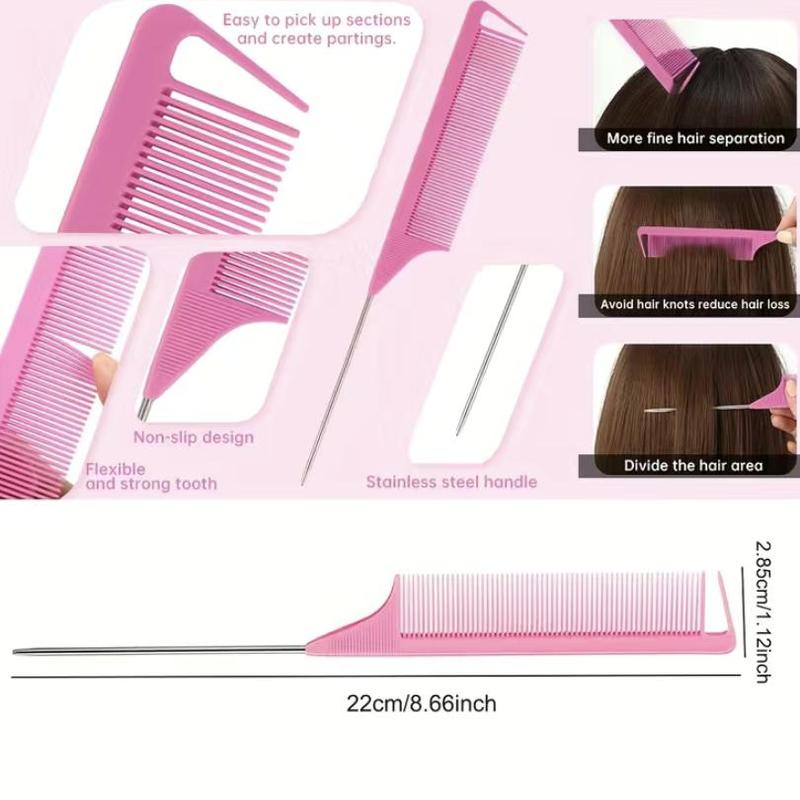 Hair Comb Braiding Set, 14pcs set Hair Care Highlight Combs Kit, Professional Heatless Styling Tools For Men & Women, Christmas Gift