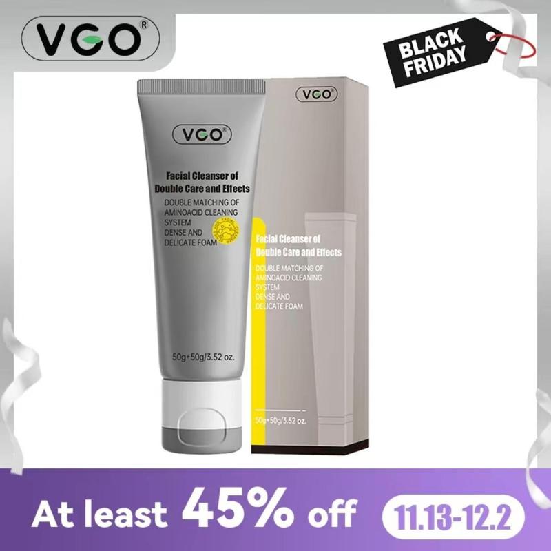 VGO Double Care Facial Cleanser - 50g, Suitable for All Skin Types, Cleanses and Moisturizes for Optimal