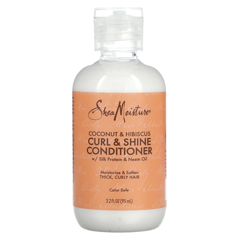 SheaMoisture Curl & Shine Conditioner, Thick, Curly Hair, Coconut & Hibiscus, 3.2 fl oz (95 ml)