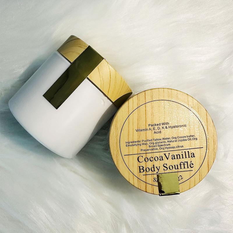 Cocoa Vanilla Body Soufflé Model 1 - Hydrating, Soothing, and Healing Skincare - Chocolate, Body Care Lotions Cosmetic Skin Repair new bodybutter Blend Vitamins Comfort