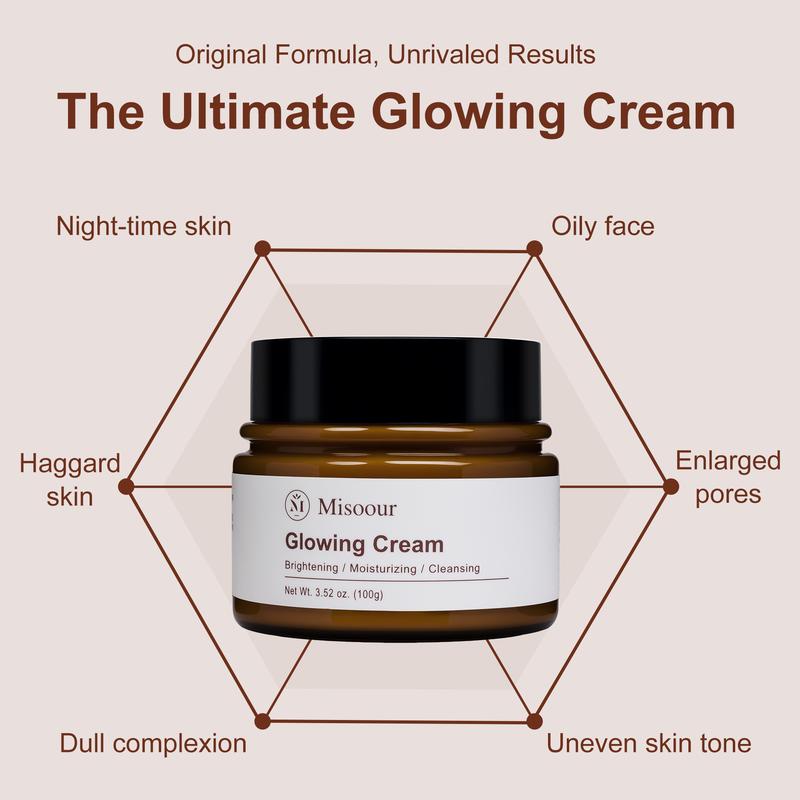 [Merry Christmas] Misoour Glowing Cream - Natural Glow Enhancer, Moisturizing Cream, Korean Patented Skincare Formula with Platycodon | Ideal for All Skin Types