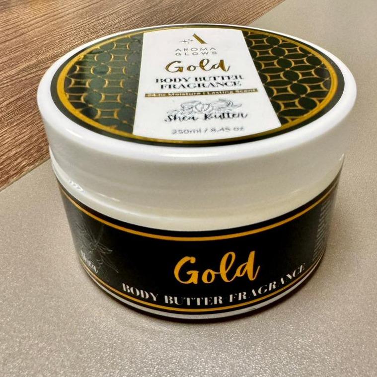 GOLD Body Butter Fragrance 250ml 8.45 oz Fragrance Cream by Aroma Concepts Shea Butter Infused AROMA GLOWS Scented