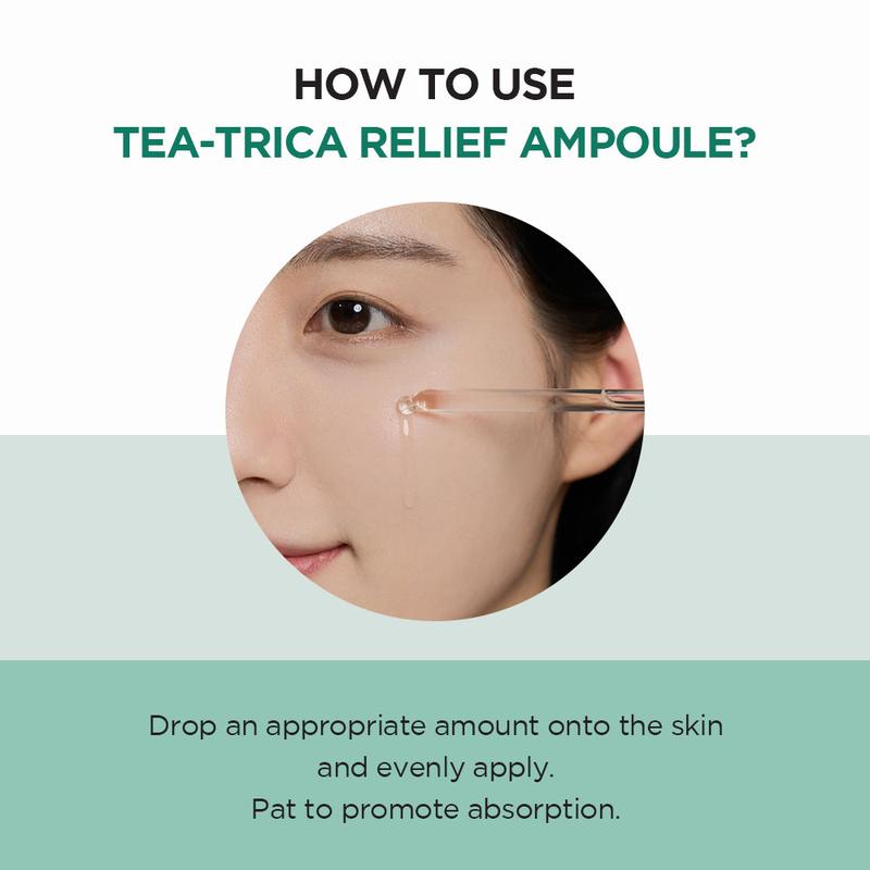 [SKIN1004 Official Shop] Tea-Trica Relief Ampoule 3.38 fl. oz, 100ml, Soothing Hydration for Sensitive Skin Oil Serums