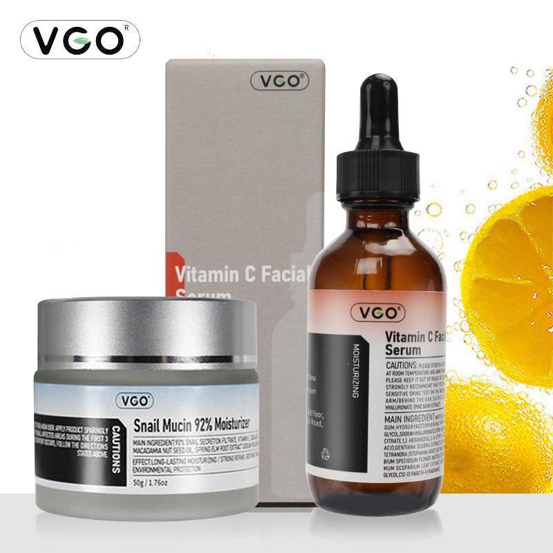 VGO Vitamin C Facial Serum Essence, 30ml   60ml Comfort Skincare Face Serum, Gentle Serum Vitamina C Cream-A Daily Cleanser-B3 And Vitamin C Facial Serum Essence 30ml Acne Radiance Cleansing Hydrate Moisturizer  Moisture Skin Repair Hydrating