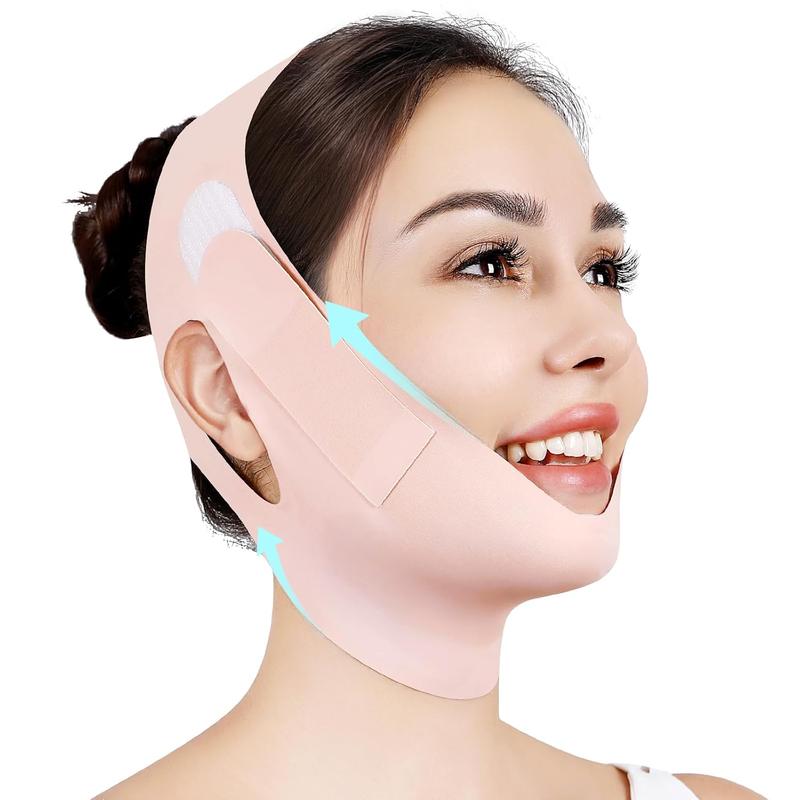 Chin Strap for Sleeping,Adjustable Chin Strap,Jaw Strap,Jawline Shaper,Face Slimming V Line Lifting Mask,Pink,M