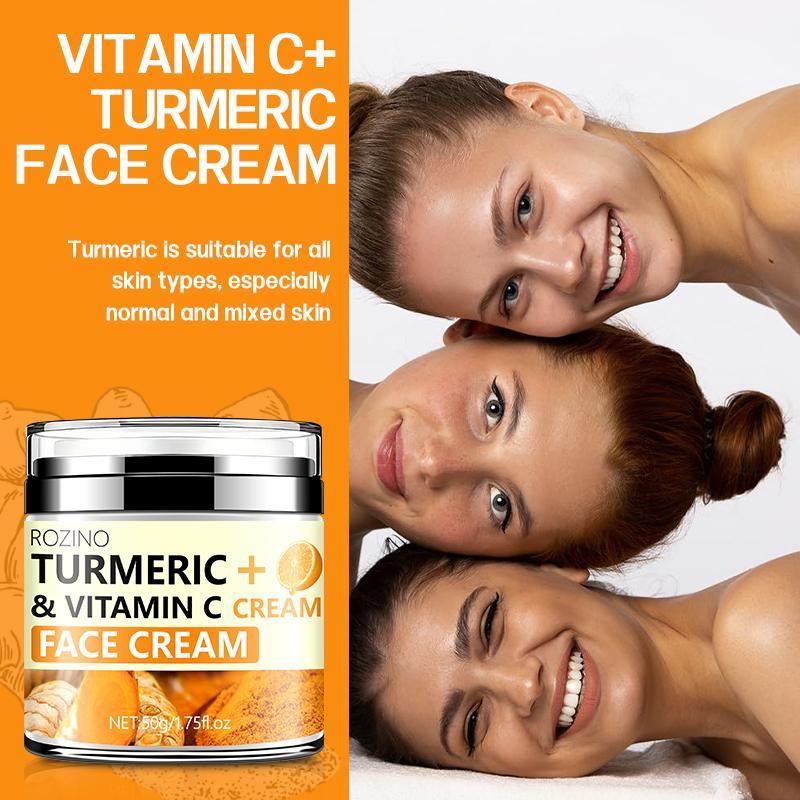 Turmeric & Vitamin C Face Cream, Deep Cleansing Face Moisturizer, Moisturizing Face Skin Care Products for Women & Girls